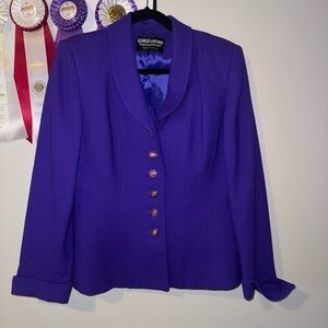 Purple Tailored Blazer with Notched Lapel